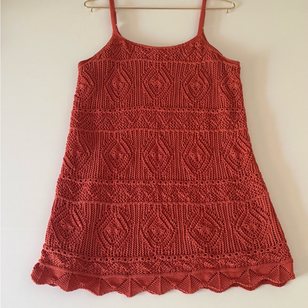 a new day Girls Crochet Slip Dress in Rust